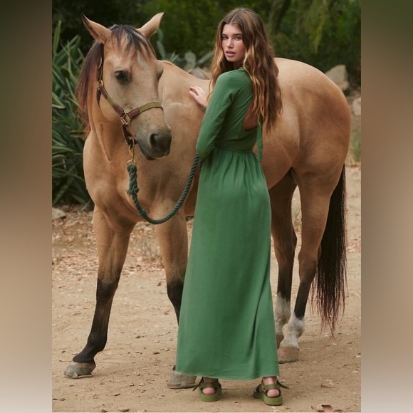 Free people beach Sylvie green Maxi dress - Picture 2 of 3